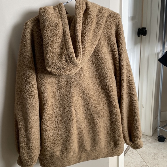 Oak + Fort Teddy Hoodie (one size) camel - Picture 2 of 3